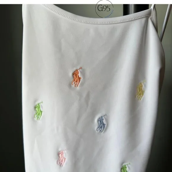 NWT Polo Ralph Lauren Big Girls Multi Color Polo Pony Embroidered SWIMSUIT - Picture 7 of 7